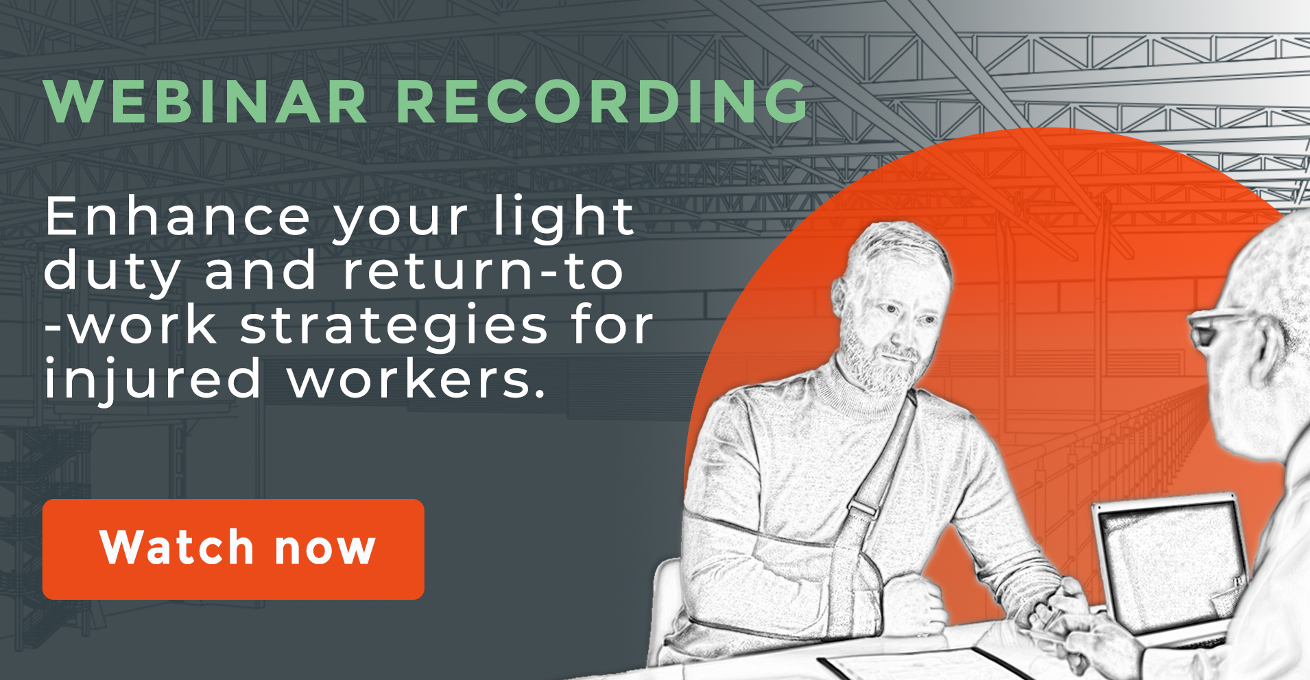 Webinar recording thumbnail titled Enhance your light duty and return-to-work strategies for injured workers